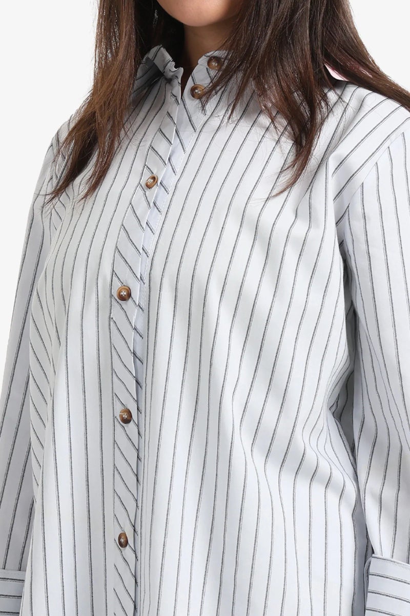 Carina Blue Striped Shirt - Image 4